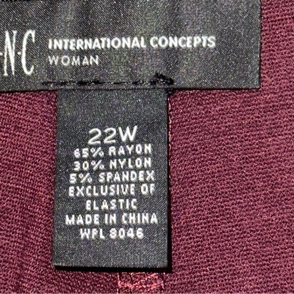 INC International Concept Women’s Stretch Jeggins Burgundy Size 22 - Picture 8 of 10